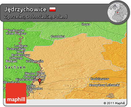 Political Panoramic Map of Jędrzychowice