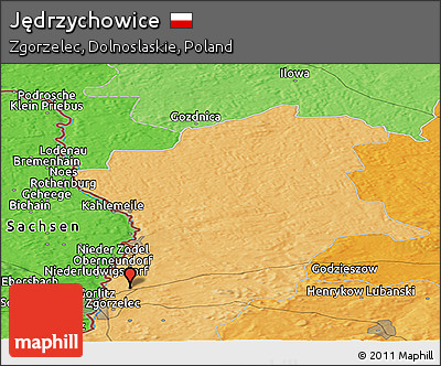 Political Panoramic Map of Jędrzychowice