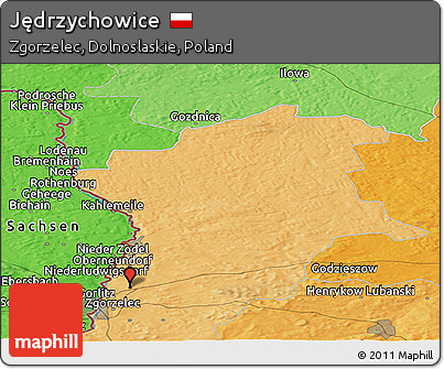 Political Panoramic Map of Jędrzychowice