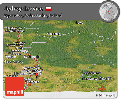 Satellite Panoramic Map of Jędrzychowice