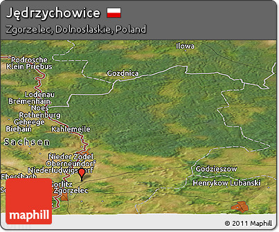 Satellite Panoramic Map of Jędrzychowice