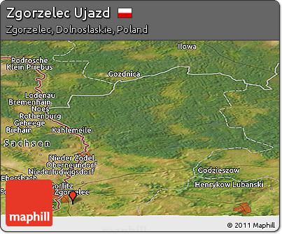 Satellite Panoramic Map of Zgorzelec Ujazd