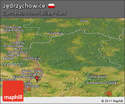 Satellite Panoramic Map of Jędrzychowice