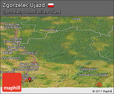 Satellite Panoramic Map of Zgorzelec Ujazd