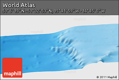 Shaded Relief Panoramic Map of the Area around 51° 19' 36" N, 15° 13' 29" W