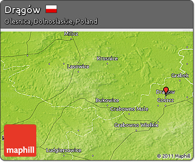 Physical 3D Map of Drągów