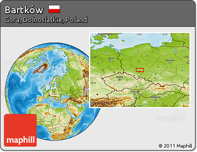 Physical Location Map of Bartków
