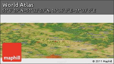 Satellite Panoramic Map of the Area around 51° 19' 36" N, 17° 4' 30" E