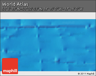 Physical 3D Map of the Area around 51° 19' 36" N, 17° 46' 29" W