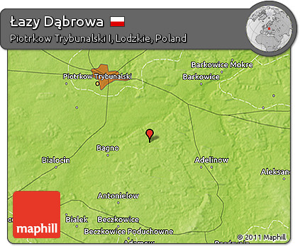 Physical 3D Map of Łazy Dąbrowa