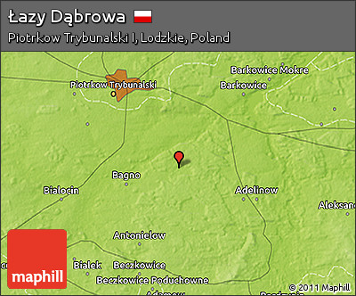 Physical 3D Map of Łazy Dąbrowa