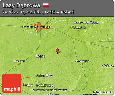 Physical 3D Map of Łazy Dąbrowa