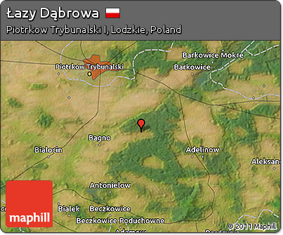 Satellite 3D Map of Łazy Dąbrowa