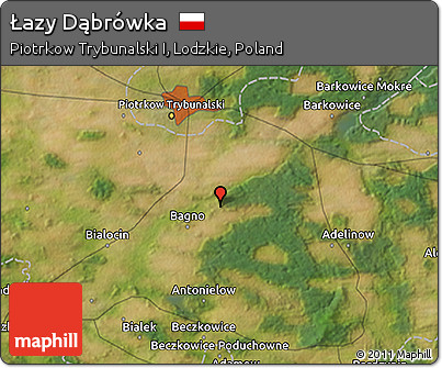 Satellite 3D Map of Łazy Dąbrówka