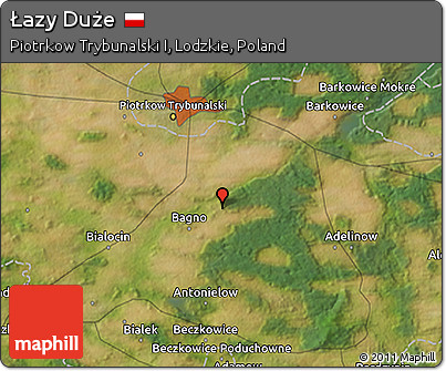 Satellite 3D Map of Łazy Duże