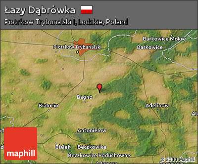 Satellite 3D Map of Łazy Dąbrówka