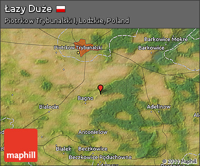 Satellite 3D Map of Łazy Duże