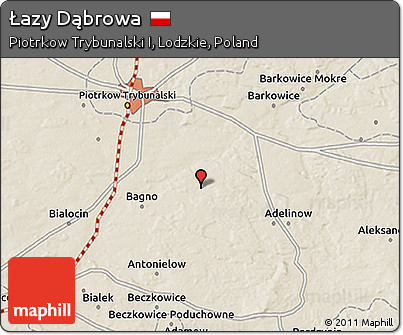 Shaded Relief 3D Map of Łazy Dąbrowa