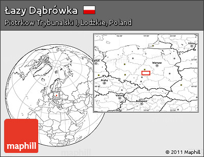 Blank Location Map of Łazy Dąbrówka