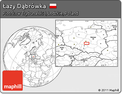 Blank Location Map of Łazy Dąbrówka