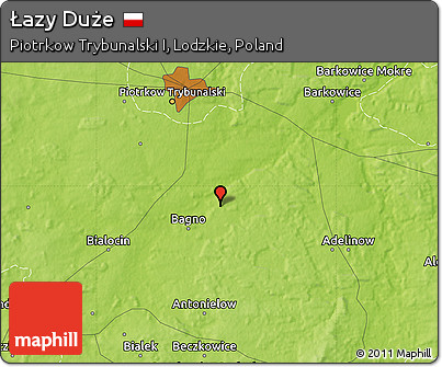 Physical Map of Łazy Duże