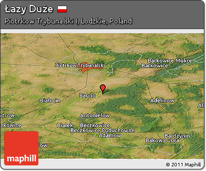 Satellite Panoramic Map of Łazy Duże