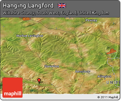 Satellite 3D Map of Hanging Langford