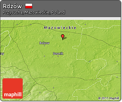 Physical 3D Map of Rdzów