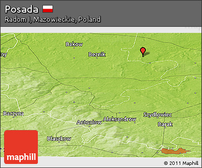 Physical Panoramic Map of Posada