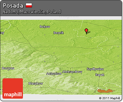 Physical Panoramic Map of Posada