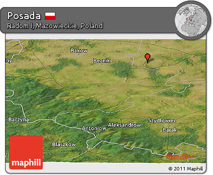 Satellite Panoramic Map of Posada