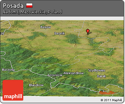 Satellite Panoramic Map of Posada