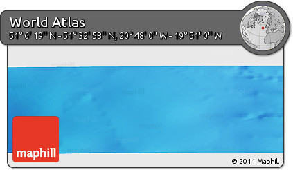 Shaded Relief Panoramic Map of the Area around 51° 19' 36" N, 20° 19' 30" W