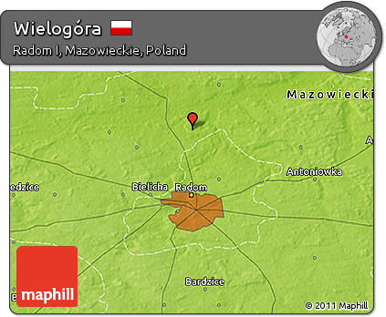 Physical 3D Map of Wielogóra