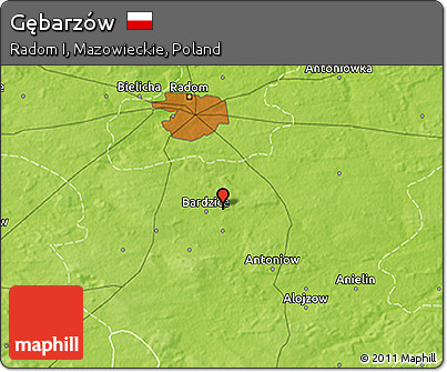Physical 3D Map of Gębarzów