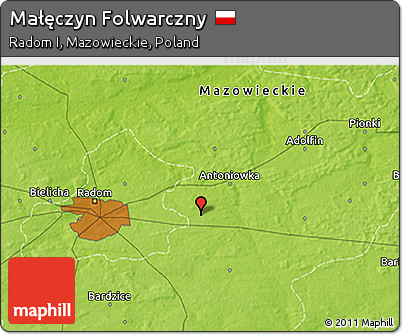 Physical 3D Map of Małęczyn Folwarczny