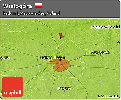 Physical 3D Map of Wielogóra