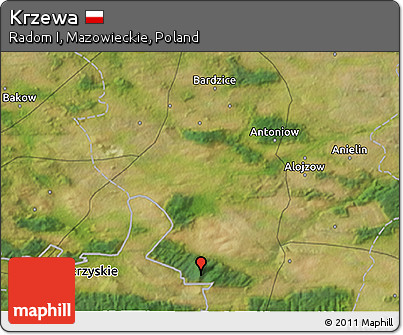 Satellite 3D Map of Krzewa