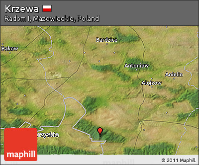 Satellite 3D Map of Krzewa
