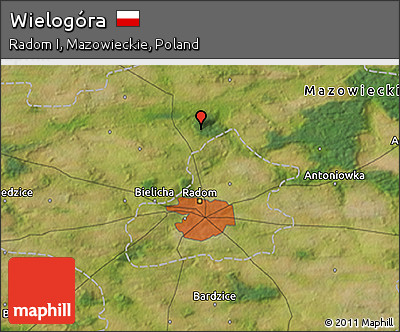 Satellite 3D Map of Wielogóra