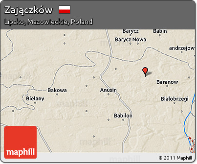 Shaded Relief 3D Map of Zajączków