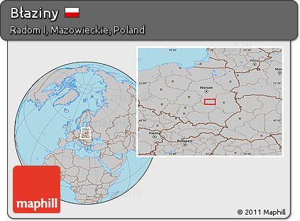 Gray Location Map of Błaziny