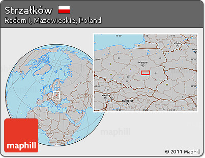 Gray Location Map of Strzałków