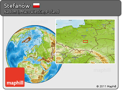 Physical Location Map of Stefanów