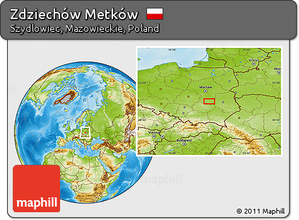 Physical Location Map of Zdziechów Metków