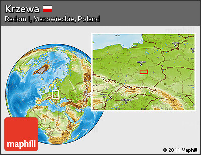 Physical Location Map of Krzewa