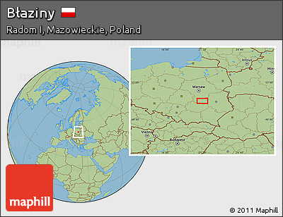 Savanna Style Location Map of Błaziny