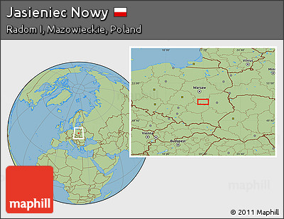Savanna Style Location Map of Jasieniec Nowy