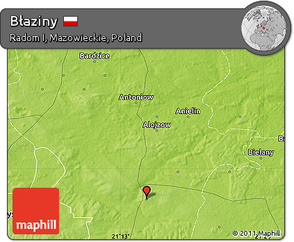 Physical Map of Błaziny