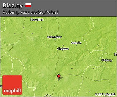 Physical Map of Błaziny